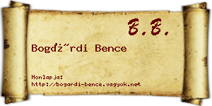Bogárdi Bence névjegykártya