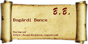 Bogárdi Bence névjegykártya