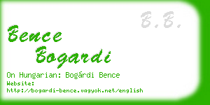 bence bogardi business card